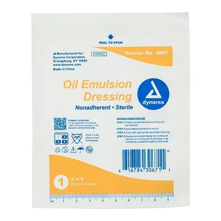 Dynarex Dynarex Oil Emulsion Dressing Bandage, 3inL x 3inW, 200 Pcs 3067